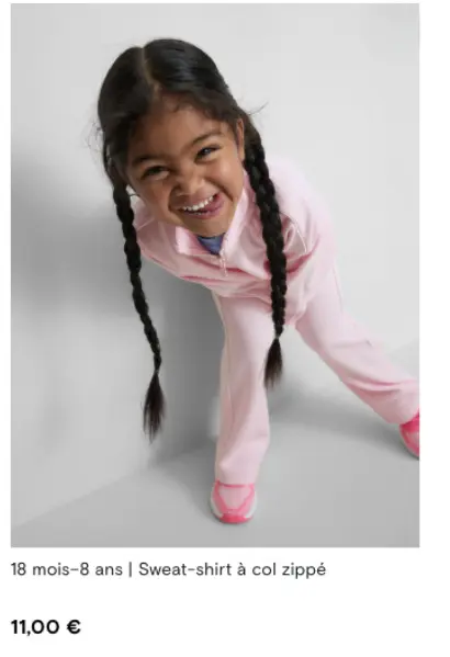 Offre: Sweat-shirt à col zippé