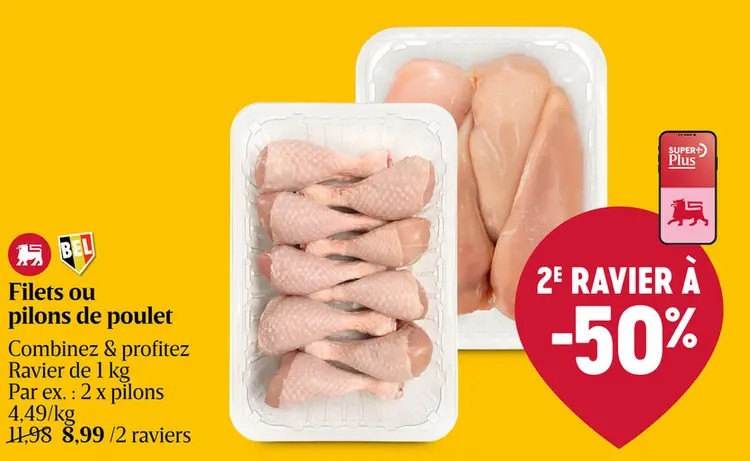 Offre: Filets ou pilons de poulet