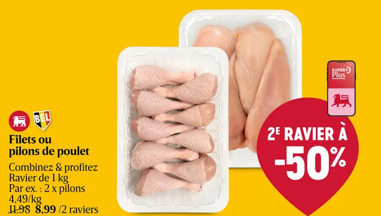 Offre: Filets ou pilons de poulet