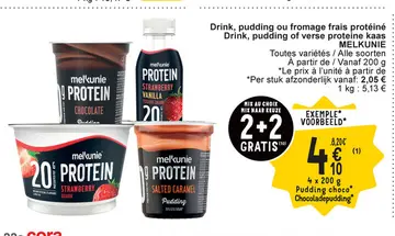 Offre: Drink, pudding ou fromage frais protéiné MELK