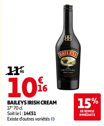 Offre: Baileys irish cream