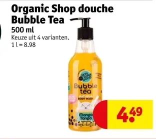 Promotie: douche Bubble Tea