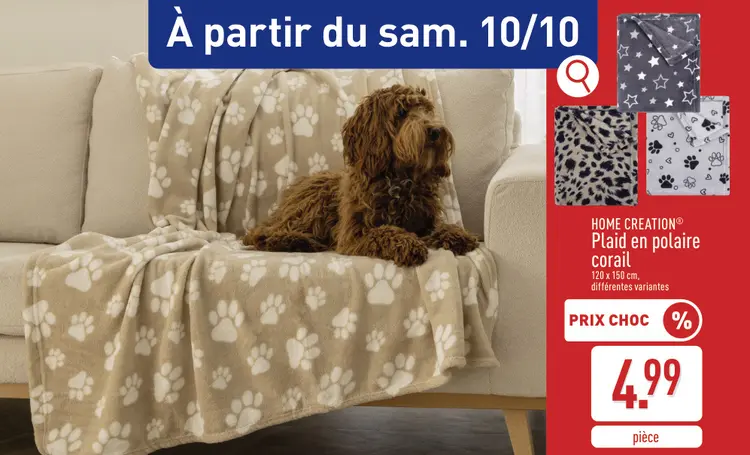 Offre: Plaid en polaire corail