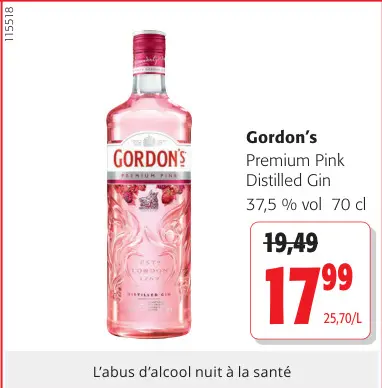 Offre: Premium Pink Distilled Gin