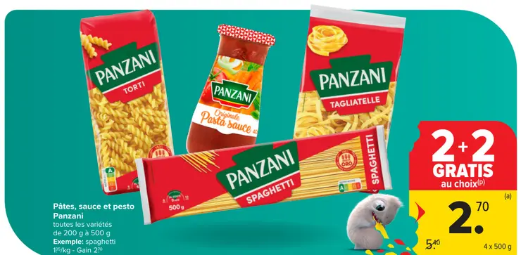 Offre: Pâtes, sauce et pesto