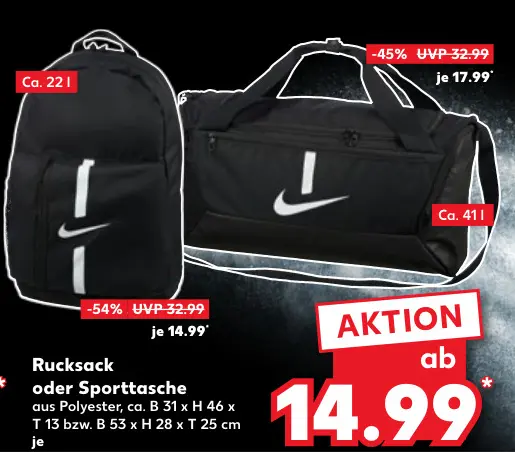 Aanbieding: Rucksack oder Sporttasche