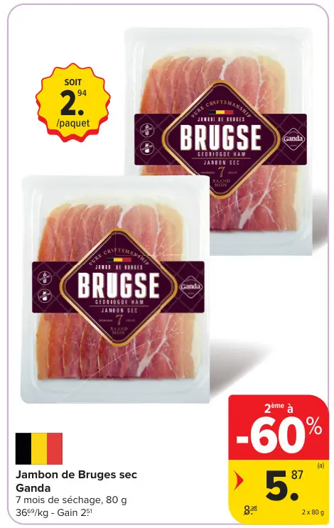 Offre: Jambon de Bruges sec