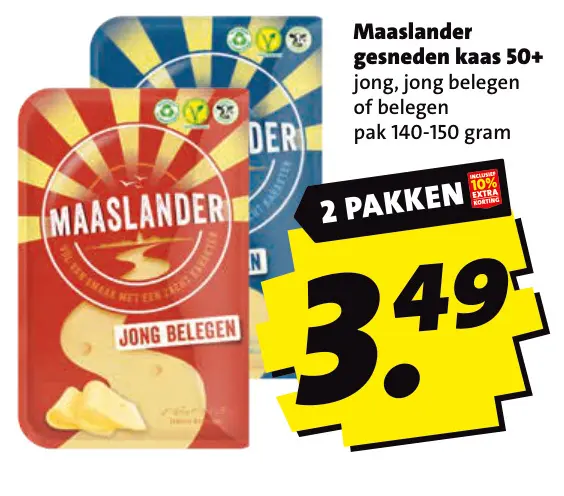 Aanbieding: Maaslander gesneden kaas 50+