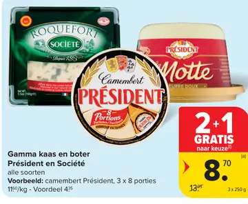 Aanbieding: Gamma kaas en boter Président en Société