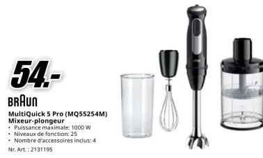 Offre: MultiQuick 5 Pro (MQ55254M) Mixeur-plongeur