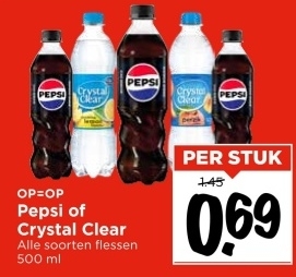 Aanbieding: Pepsi of Crystal Clear