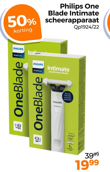 Aanbieding: Philips One Blade Intimate scheerapparaat