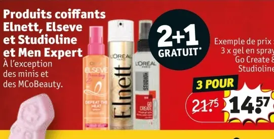 Offre: Produits coiffants