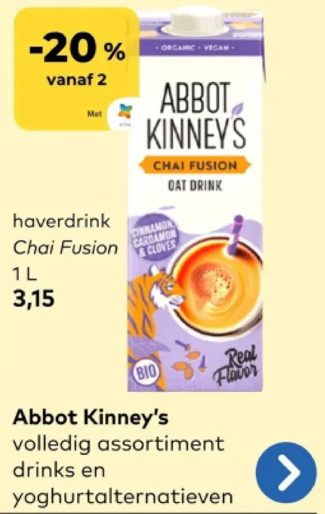 Promotie: haverdrink Chai Fusion
