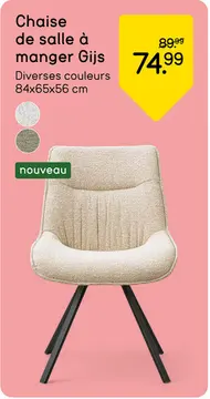 Offre: Chaise de salle à manger Gijs - beige