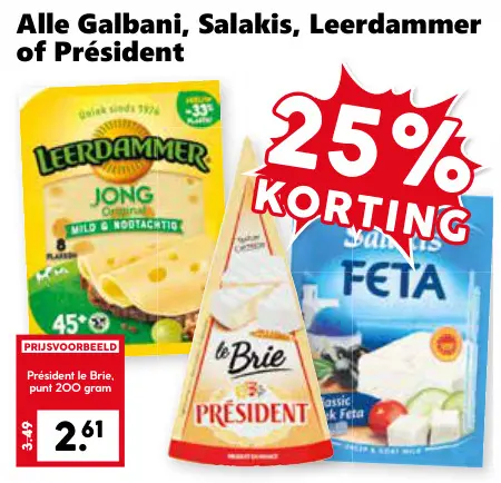 Aanbieding: Alle Galbani, Salakis, Leerdammer of Président