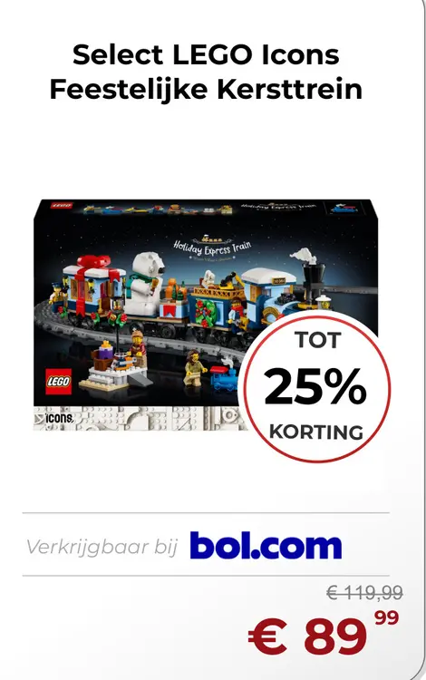 Aanbieding: LEGO Icons Feestelijke Kersttrein