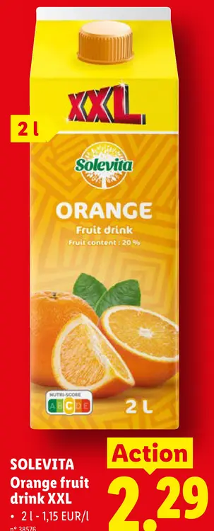 Offre: Orange fruit drink XXL