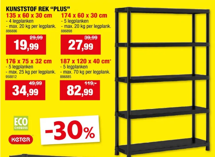 Promotie: Kunststof rek "plus"