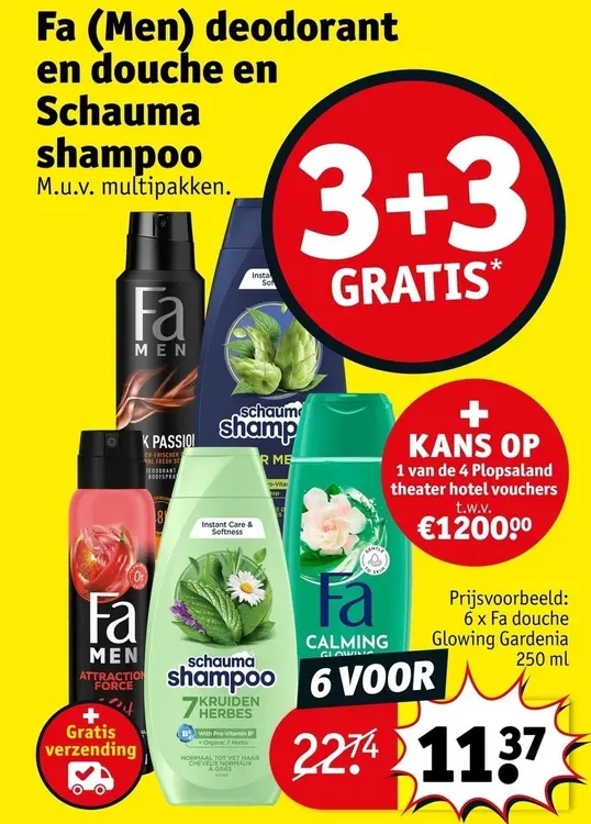 Promotie: Deodorant en douche en Schauma shampoo