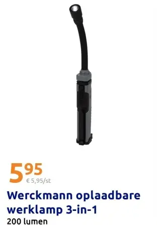 Aanbieding: Werckmann oplaadbare werklamp 3-in-1