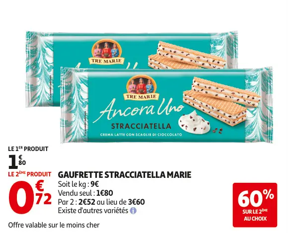 Offre: Gaufrette stracciatella marie