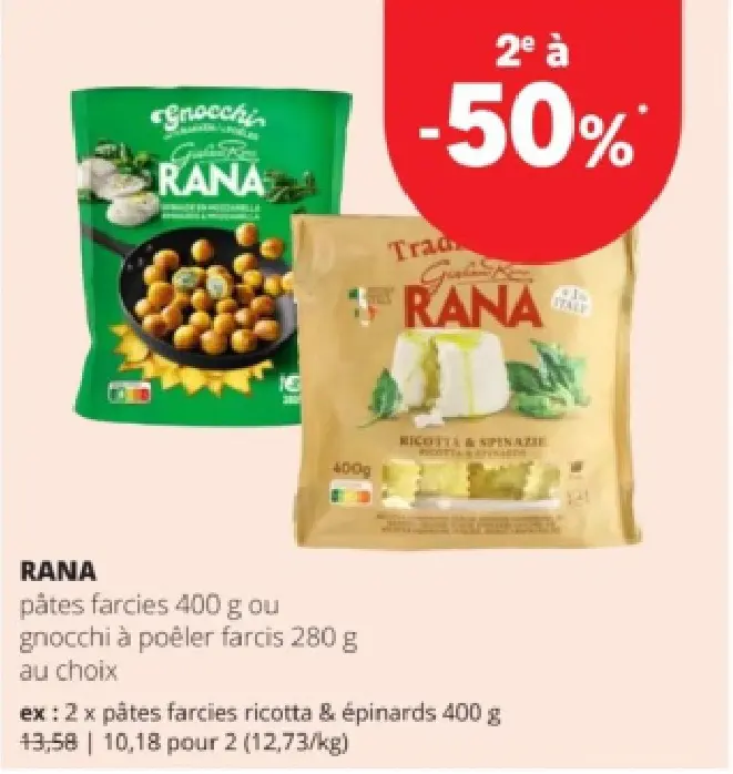 Offre: Pâtes farcies ou gnocchi à poêler farcis