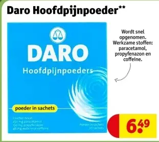 Aanbieding: Daro Hoofdpijnpoeder