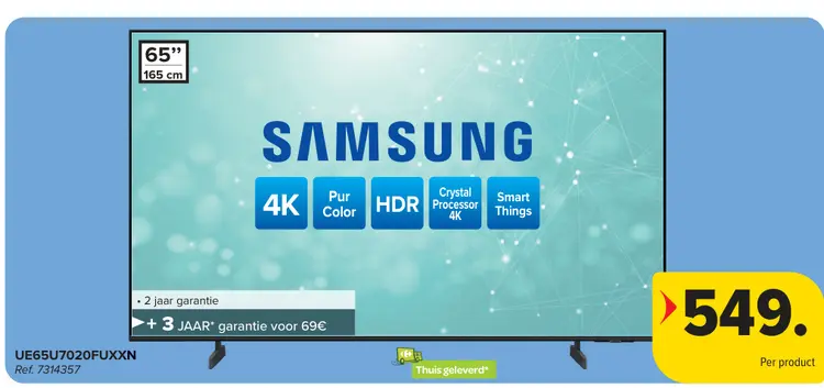 Promotie: 65" 165 cm 4K Pur Color HDR Crystal Processor