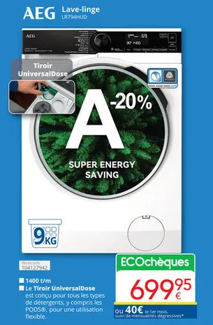 Offre: Lave-linge LR794HUD