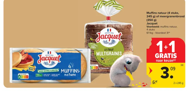 Promotie: Muffins natuur of meergranenbrood