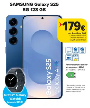Aanbieding: SAMSUNG Galaxy S25 5G 128 GB