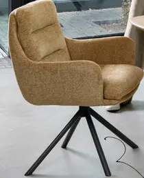 Aanbieding: Mia, Armstoel - Draaibaar - Graphiet Frame - Stof Livigno - Bruin