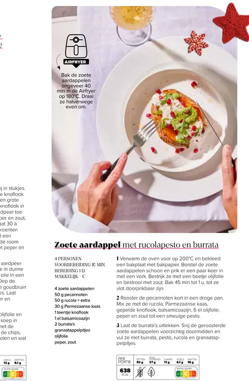 Promotie: Zoete aardappel met rucolapesto en burrata
