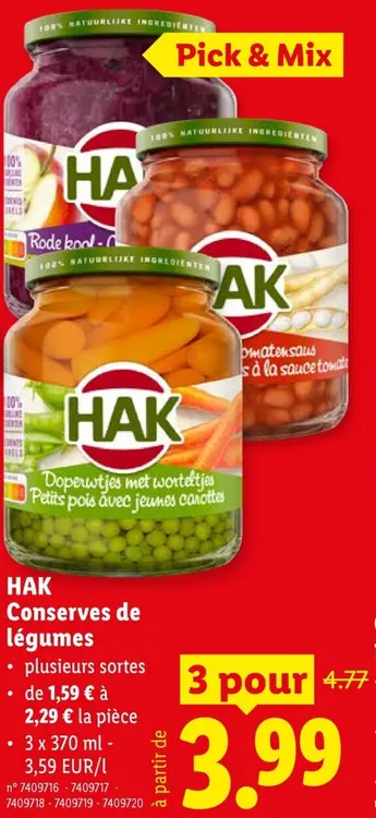 Offre: Conserves de légumes