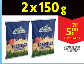 Aanbieding: Geraspte kaas VACHE BLEUE TRADITIE