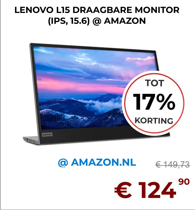 Aanbieding: Lenovo l15 draagbare monitor