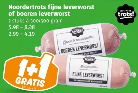 Aanbieding: fijne leverworst of boeren leverworst