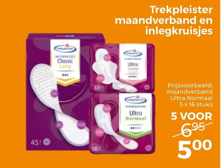 Aanbieding: Maandverband en inlegkruisjes