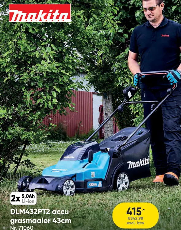 Promotie: DLM432PT2 accu grasmaaier 43cm