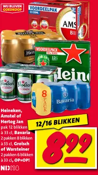 Aanbieding: Heineken, Amstel of Hertog Jan, Bavaria, Grolsch