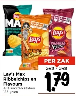 Aanbieding: Lay's Max Ribbelchips en Flavours