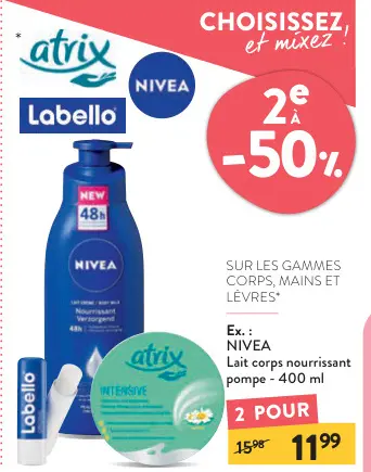 Offre: Lait corps nourrissant pompe