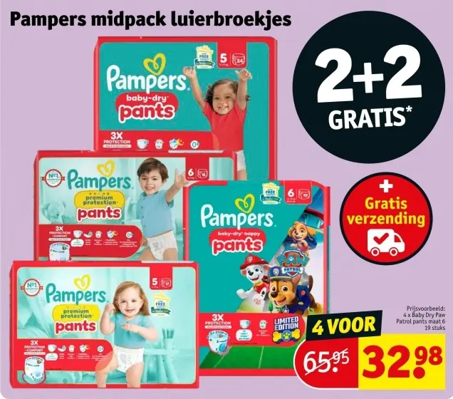 Aanbieding: Pampers midpack luierbroekjes