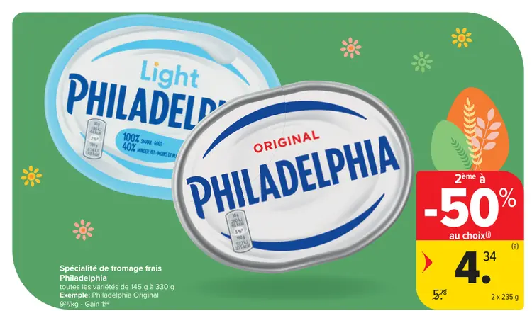 Offre: Spécialité de fromage frais Philadelphia