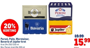 Aanbieding: Peroni, Palm, Warsteiner, Bavaria of Jupiler 