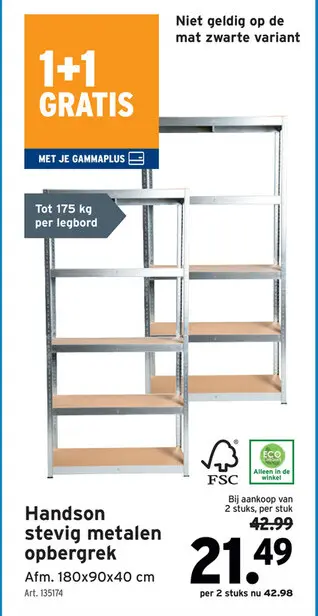 Promotie: Handson stevig metalen opbergrek