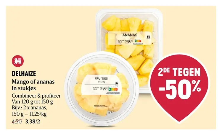 Promotie: Delhaize Mango of ananas in stukjes