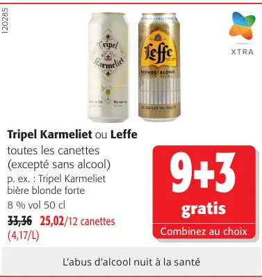 Offre: Tripel Karmeliet ou Leffe