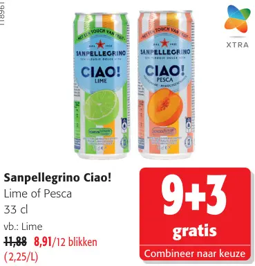 Promotie: Sanpellegrino Ciao! Lime of Pesca